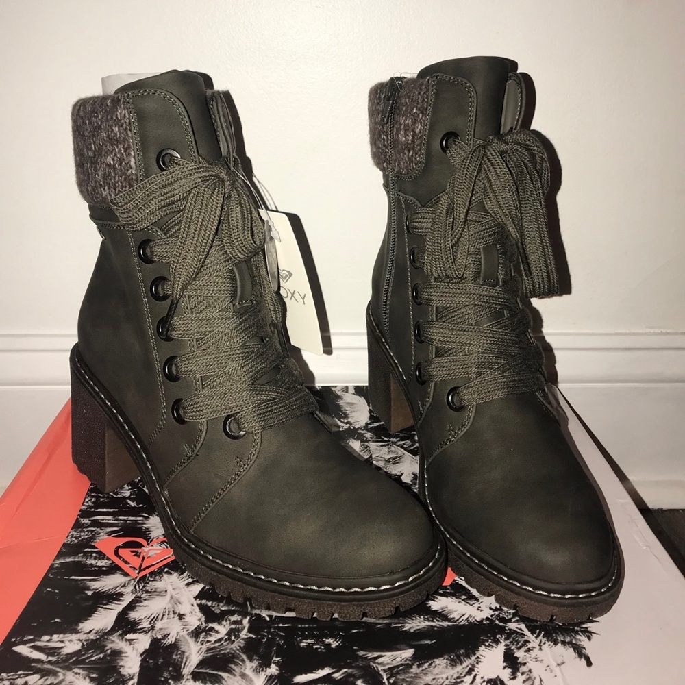 ROXY Olive combat heel boots